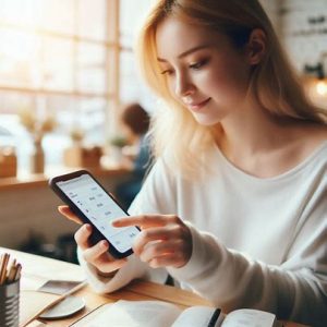 a person using a budgeting app on smartphone