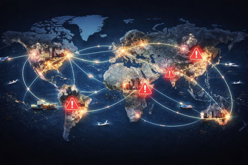 Global supply chain risk map